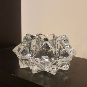 Vintage Starburst Crystal Votive/Tea Light Holders. set of two.
